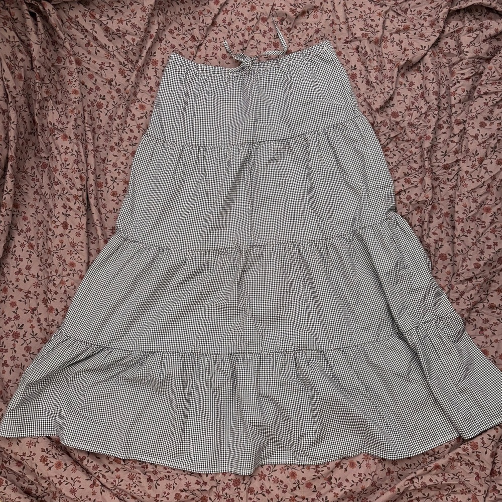 NWT Brandy Melville Nadia Gingham tiered skirt